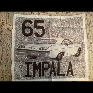 Drawing of 65 impala on handkerchief
